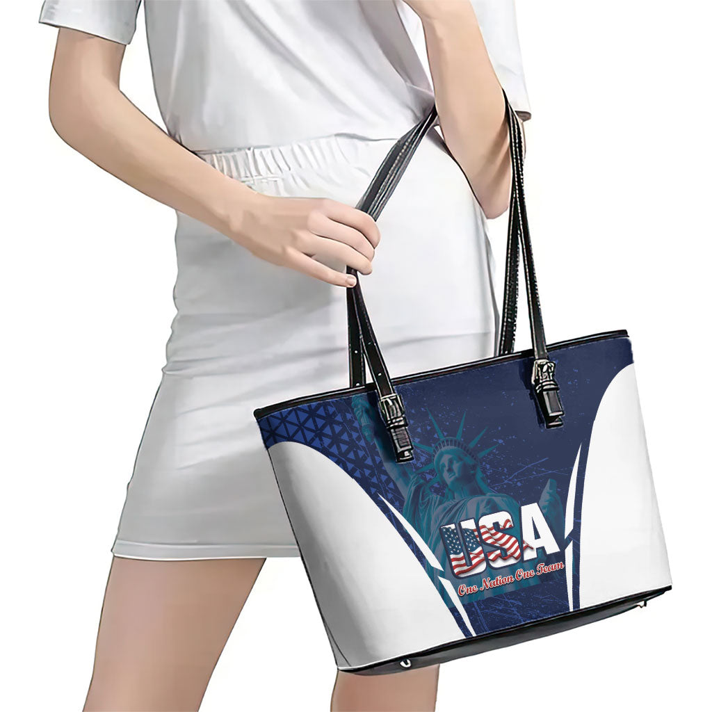 United States 2026 Soccer Leather Tote Bag Go USA One Nation One Team
