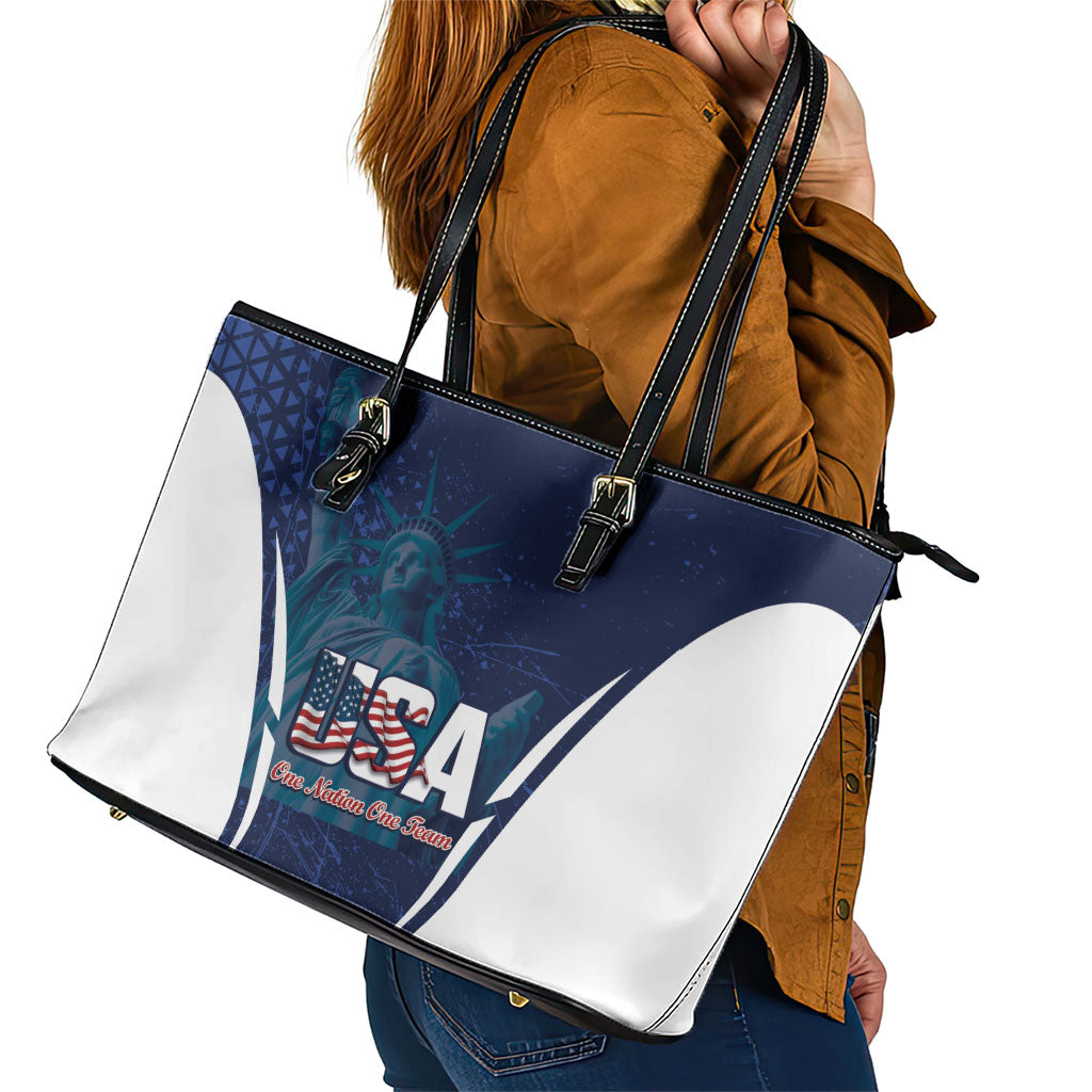 United States 2026 Soccer Leather Tote Bag Go USA One Nation One Team