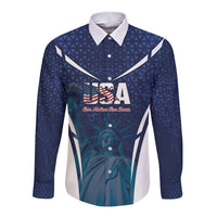 United States 2026 Soccer Custom Long Sleeve Button Shirt Go USA One Nation One Team