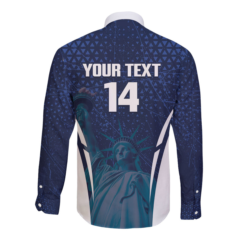 United States 2026 Soccer Custom Long Sleeve Button Shirt Go USA One Nation One Team