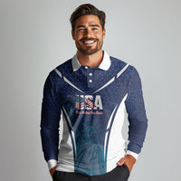 United States 2026 Soccer Custom Long Sleeve Polo Shirt Go USA One Nation One Team