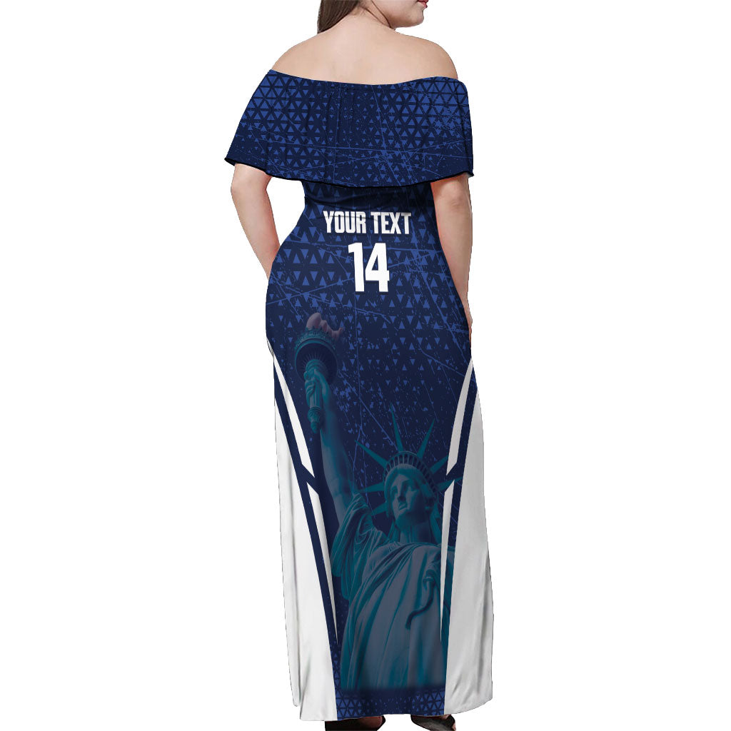 United States 2026 Soccer Custom Off Shoulder Maxi Dress Go USA One Nation One Team