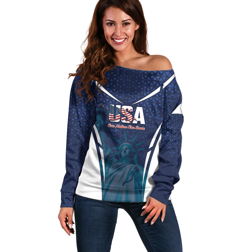 United States 2026 Soccer Custom Off Shoulder Sweater Go USA One Nation One Team