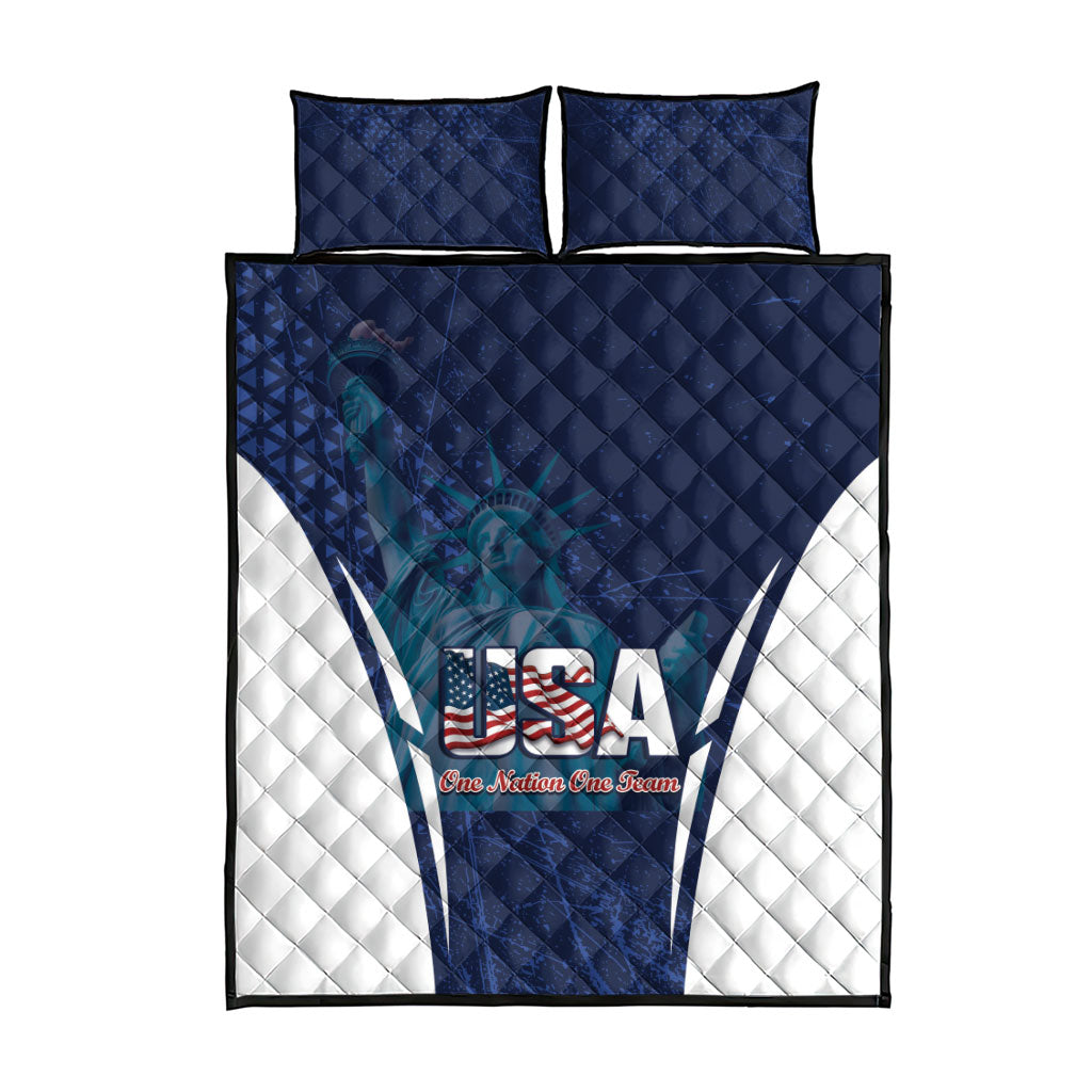 United States 2026 Soccer Quilt Bed Set Go USA One Nation One Team