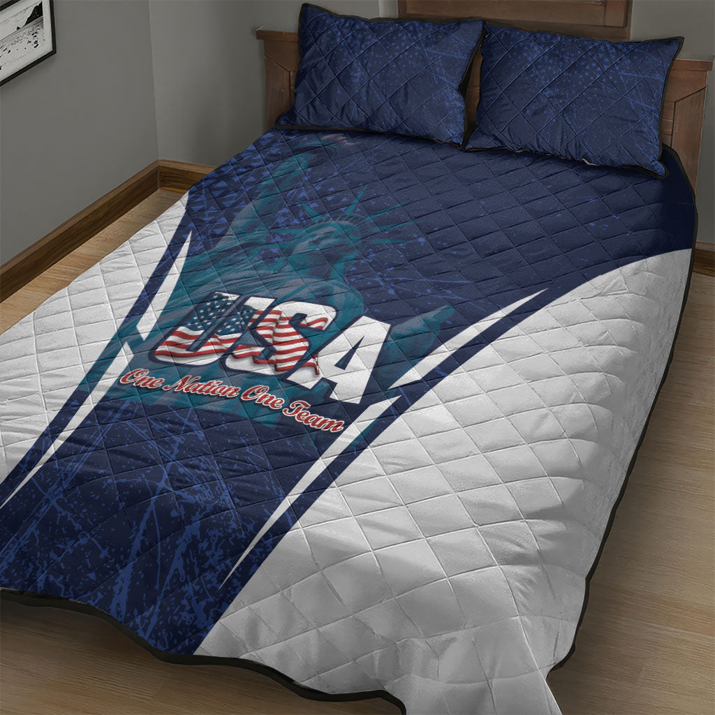 United States 2026 Soccer Quilt Bed Set Go USA One Nation One Team