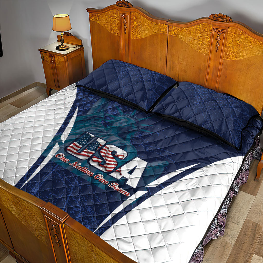 United States 2026 Soccer Quilt Bed Set Go USA One Nation One Team