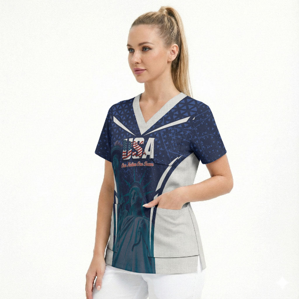 United States 2026 Soccer Custom Scrub Top Go USA One Nation One Team