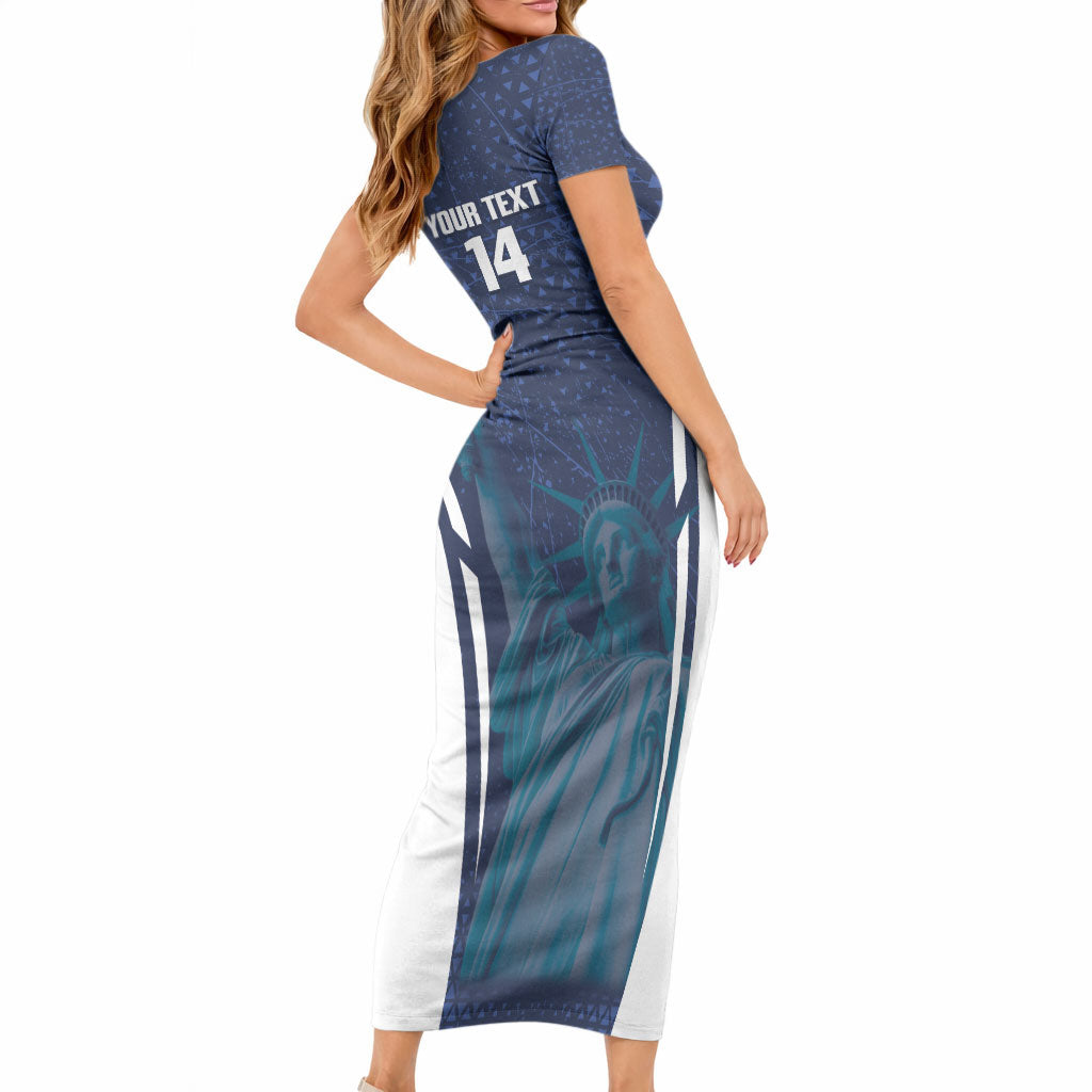 United States 2026 Soccer Custom Short Sleeve Bodycon Dress Go USA One Nation One Team LT14
