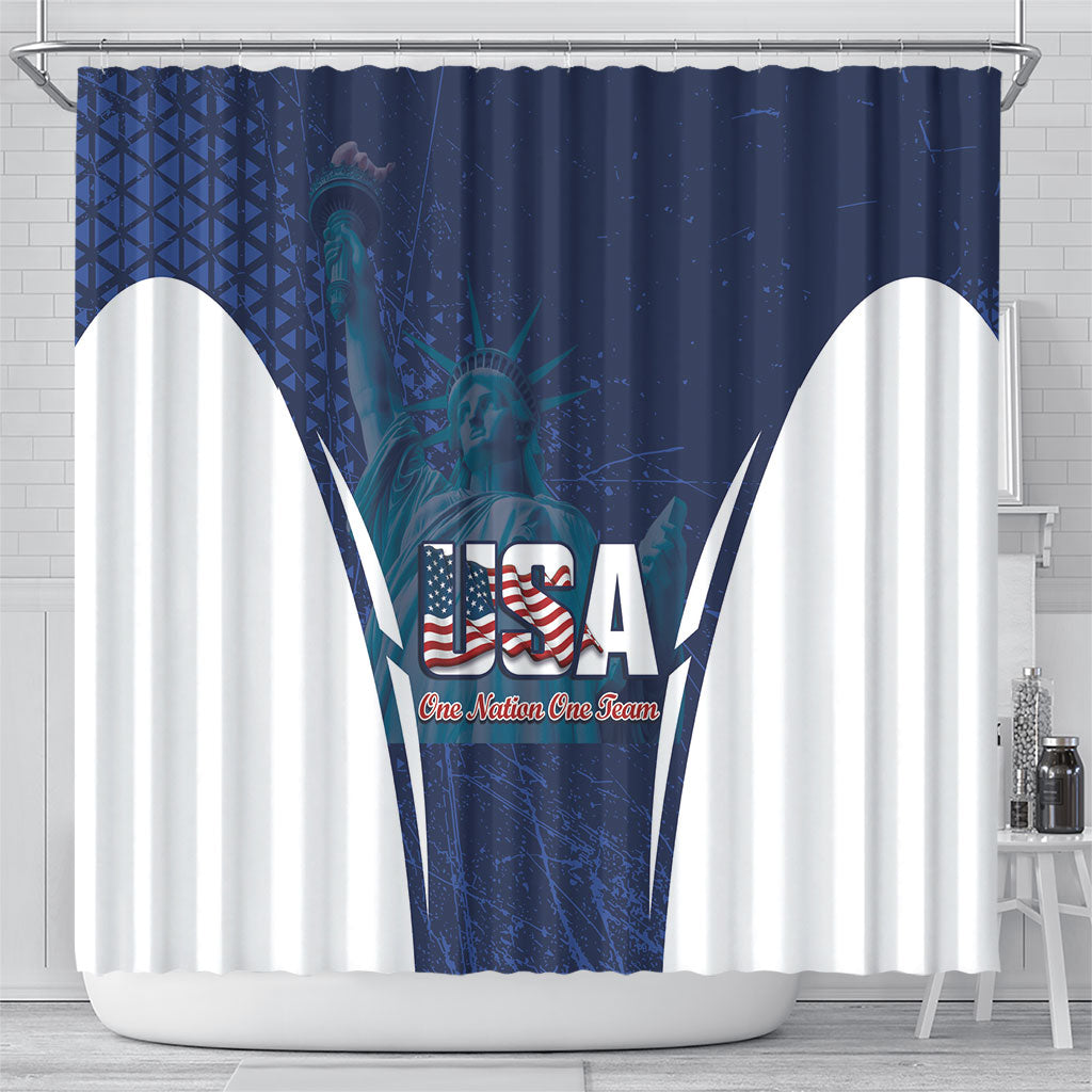 United States 2026 Soccer Shower Curtain Go USA One Nation One Team