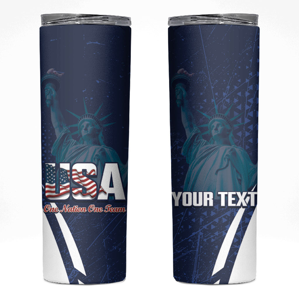 United States 2026 Soccer Custom Skinny Tumbler Go USA One Nation One Team