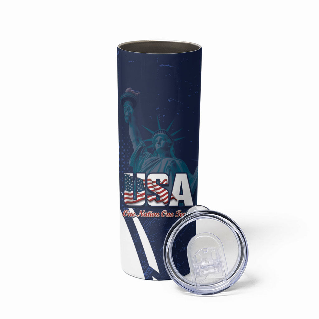 United States 2026 Soccer Custom Skinny Tumbler Go USA One Nation One Team