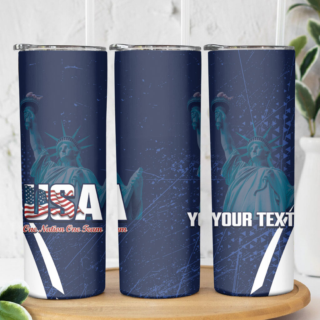 United States 2026 Soccer Custom Skinny Tumbler Go USA One Nation One Team