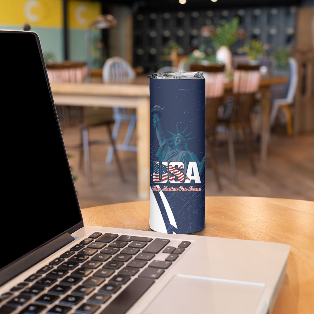 United States 2026 Soccer Custom Skinny Tumbler Go USA One Nation One Team