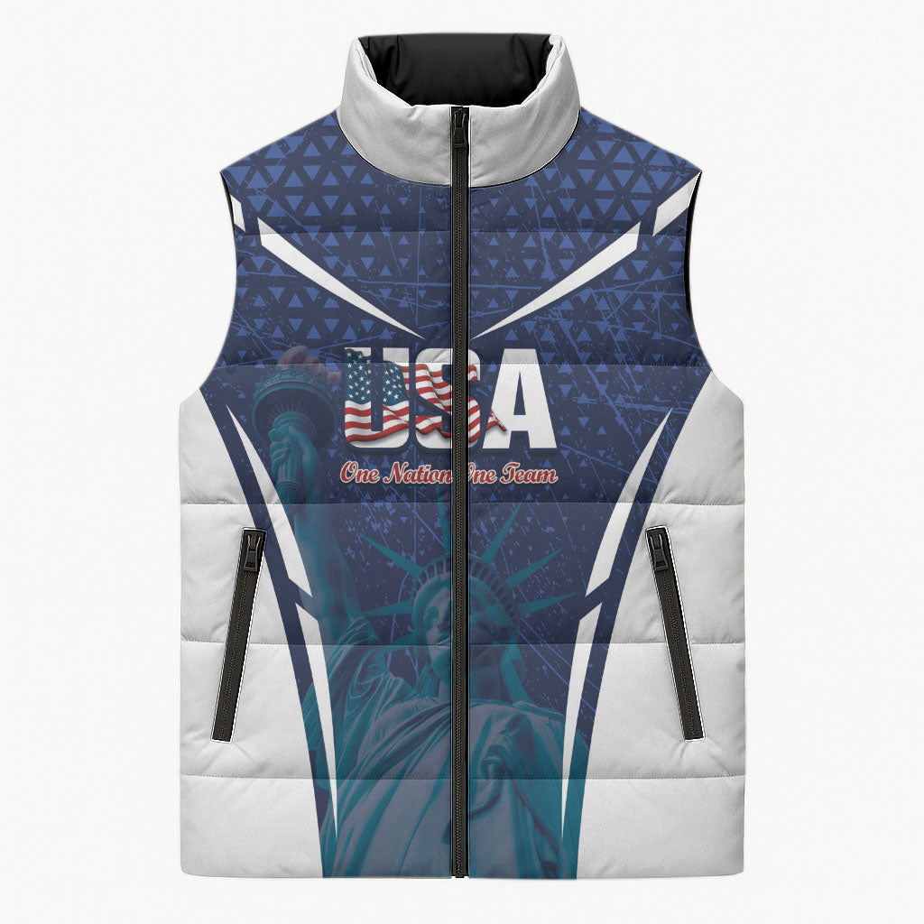 United States 2026 Soccer Custom Sleeveless Puffer Jacket Go USA One Nation One Team