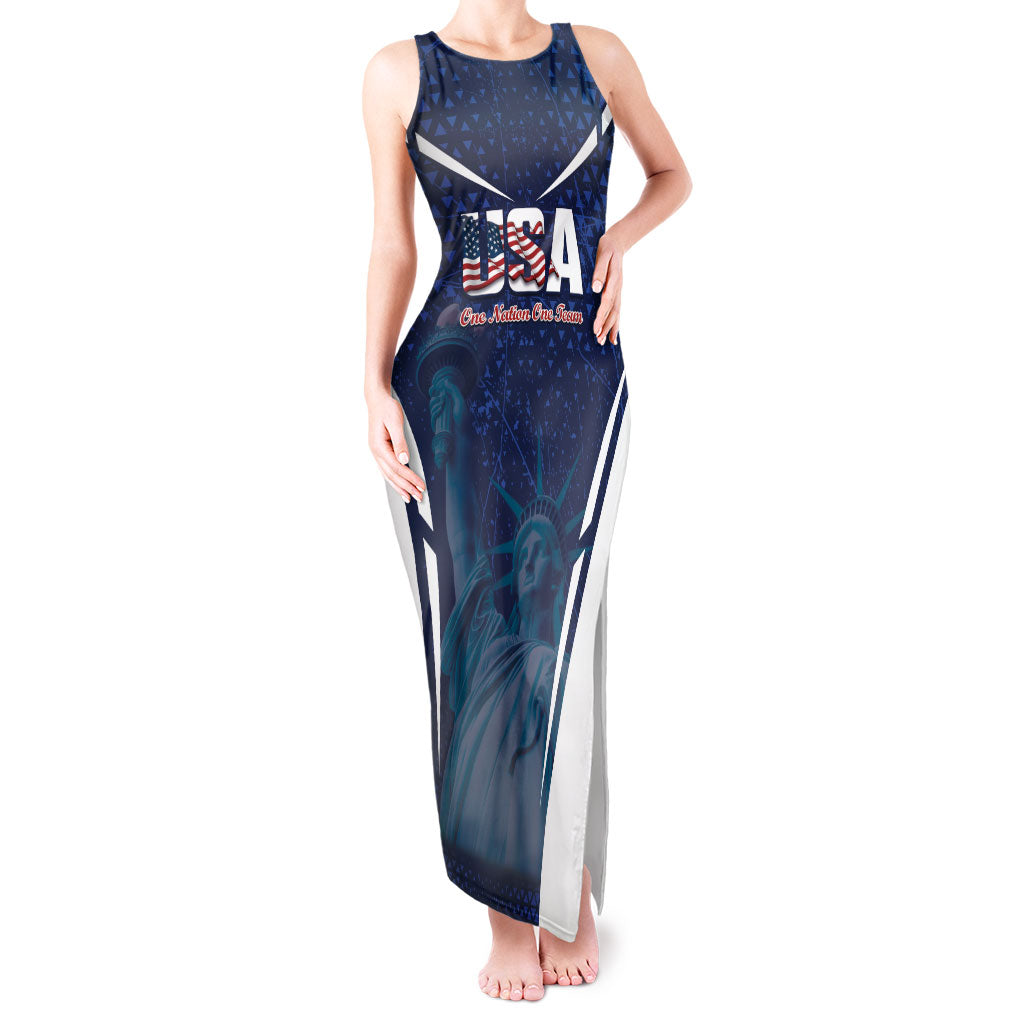 United States 2026 Soccer Custom Tank Maxi Dress Go USA One Nation One Team