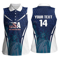 United States 2026 Soccer Custom Women Sleeveless Polo Shirt Go USA One Nation One Team