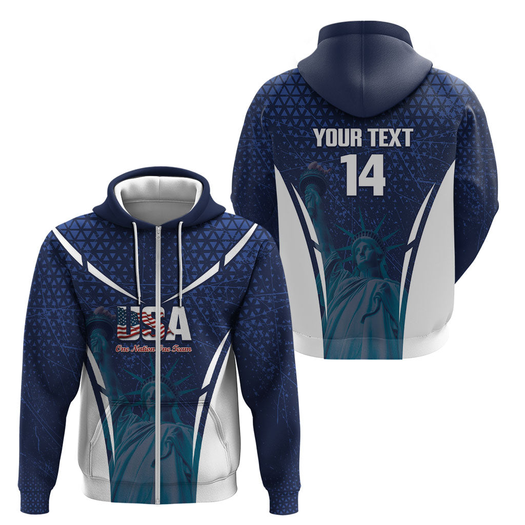 United States 2026 Soccer Custom Zip Hoodie Go USA One Nation One Team