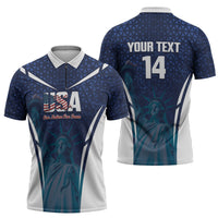 United States 2026 Soccer Custom Zipper Polo Shirt Go USA One Nation One Team