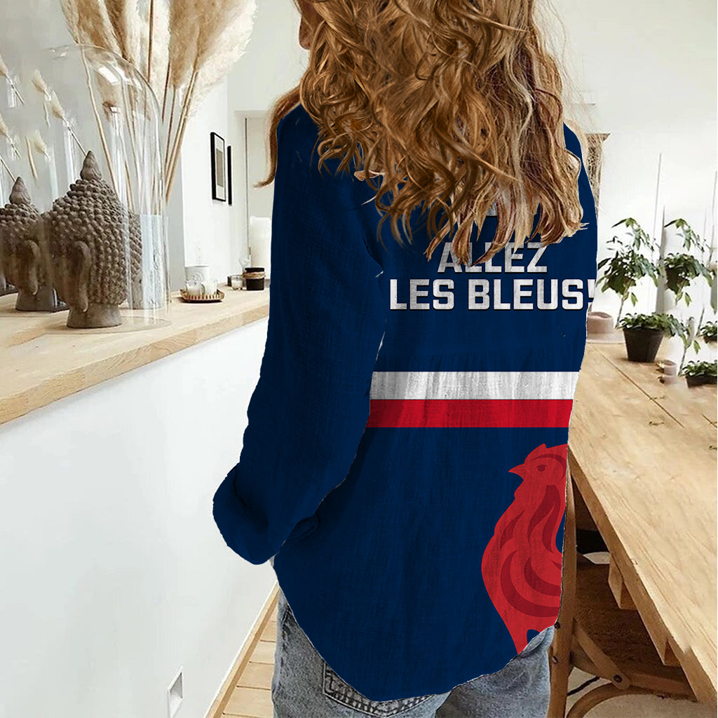 France Rugby Women Casual Shirt 2023 Allez Les Bleus World Cup - Wonder Print Shop