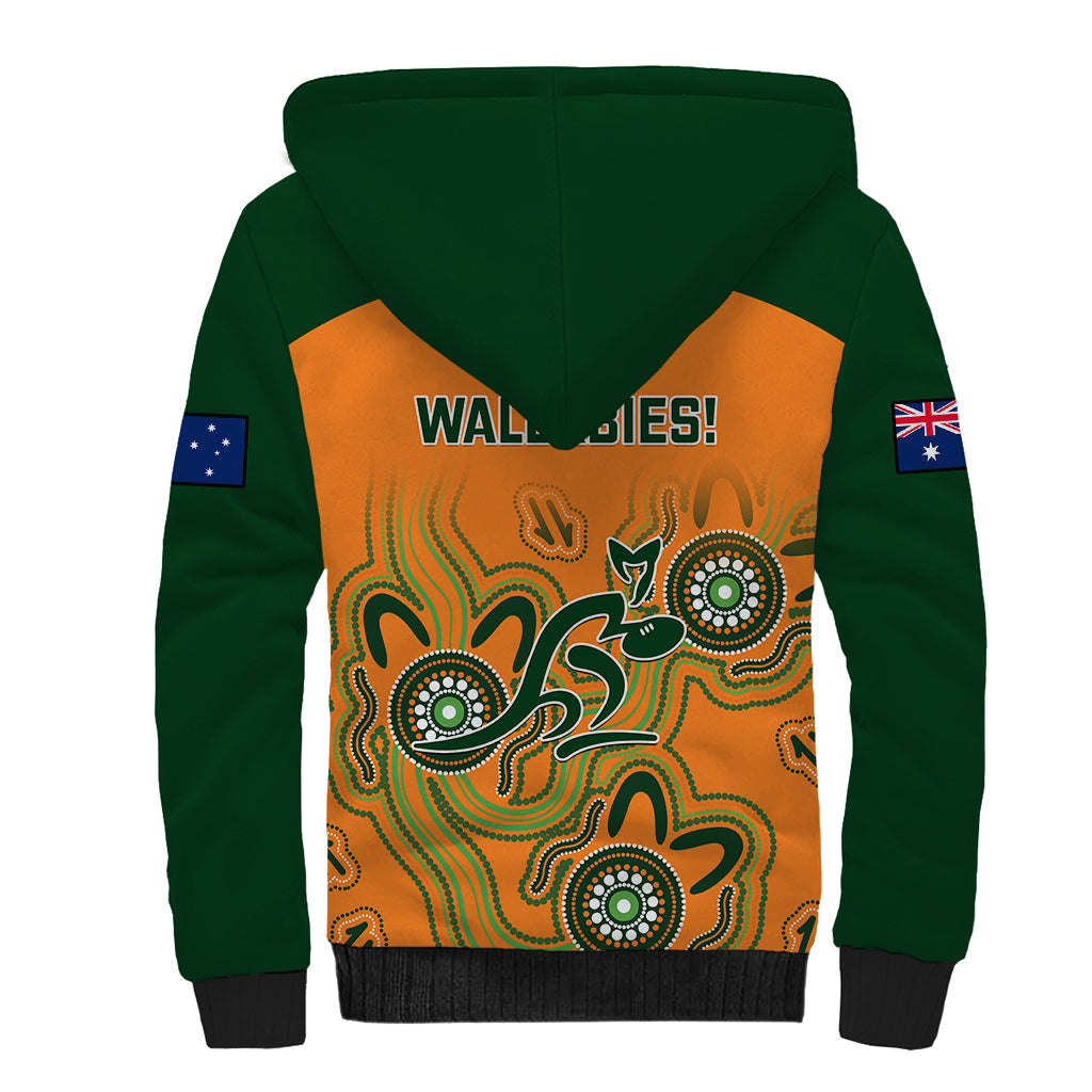 Australia Rugby Sherpa Hoodie 2023 Go Wallabies Aboriginal World Cup - Wonder Print Shop