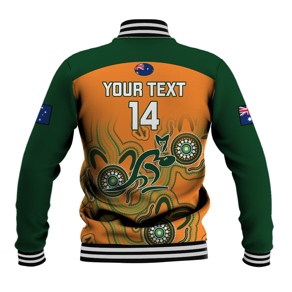 Personalised Australia Rugby Baseball Jacket 2023 Go Wallabies Aboriginal World Cup - Wonder Print Shop
