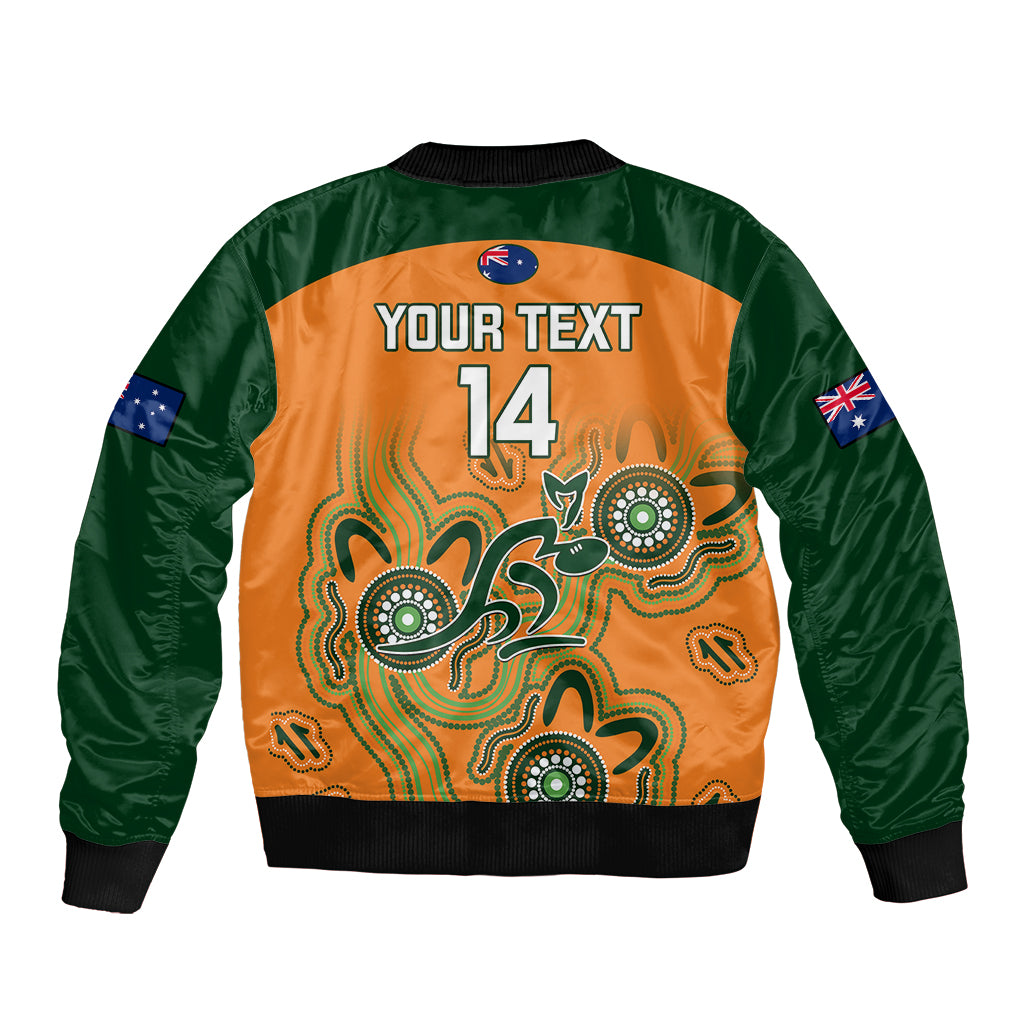 Personalised Australia Rugby Bomber Jacket 2023 Go Wallabies Aboriginal World Cup - Wonder Print Shop