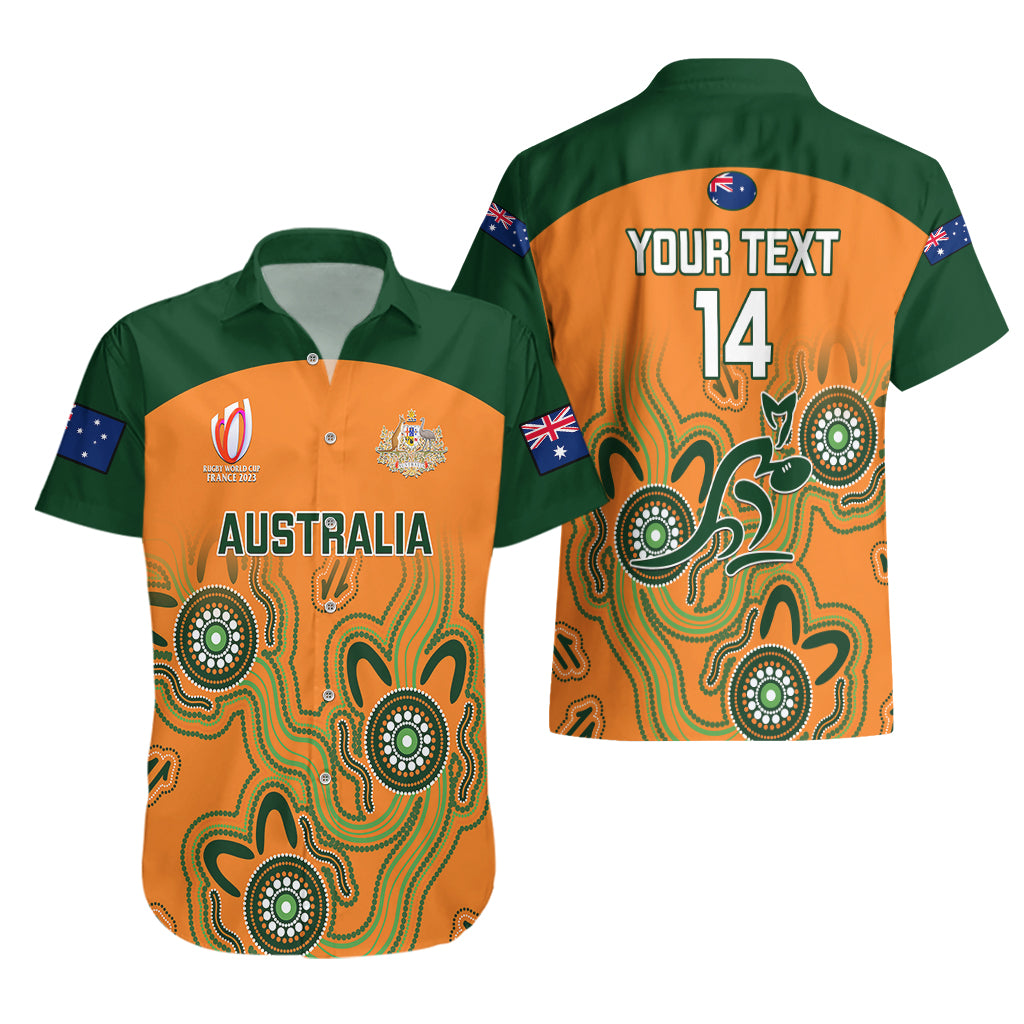 Personalised Australia Rugby Hawaiian Shirt 2023 Go Wallabies Aboriginal World Cup - Wonder Print Shop