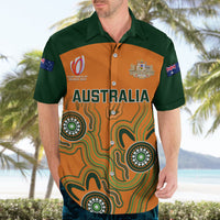 Personalised Australia Rugby Hawaiian Shirt 2023 Go Wallabies Aboriginal World Cup - Wonder Print Shop