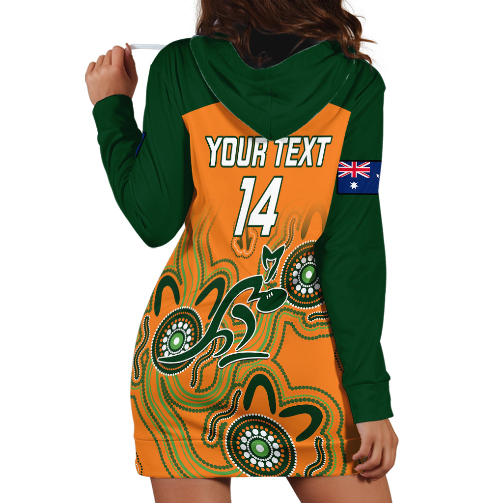 Personalised Australia Rugby Hoodie Dress 2023 Go Wallabies Aboriginal World Cup - Wonder Print Shop