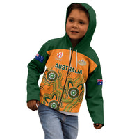 Personalised Australia Rugby Kid Hoodie 2023 Go Wallabies Aboriginal World Cup - Wonder Print Shop