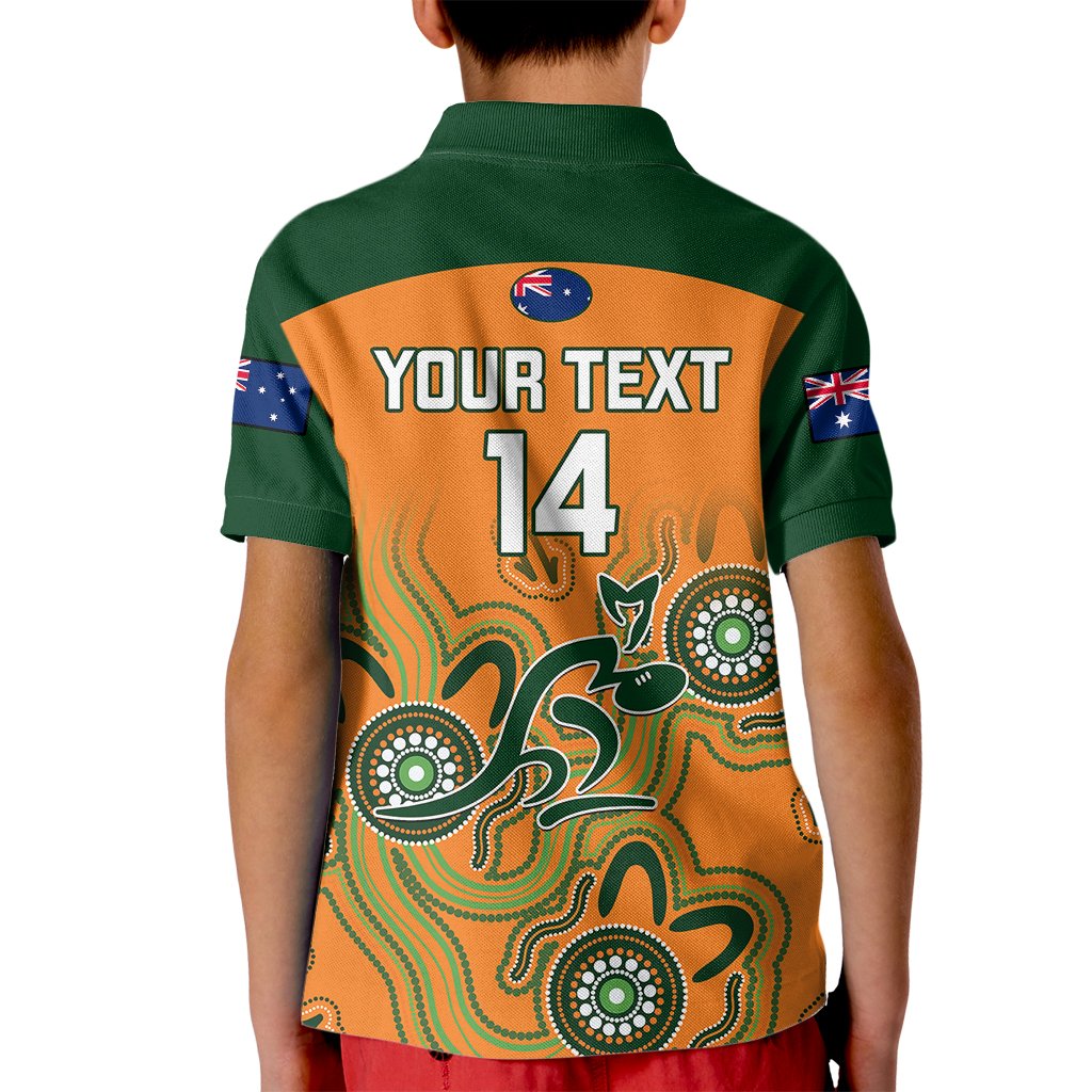 Personalised Australia Rugby Kid Polo Shirt 2023 Go Wallabies Aboriginal World Cup - Wonder Print Shop