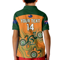 Personalised Australia Rugby Kid Polo Shirt 2023 Go Wallabies Aboriginal World Cup - Wonder Print Shop