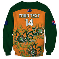 Personalised Australia Rugby Sweatshirt 2023 Go Wallabies Aboriginal World Cup - Wonder Print Shop