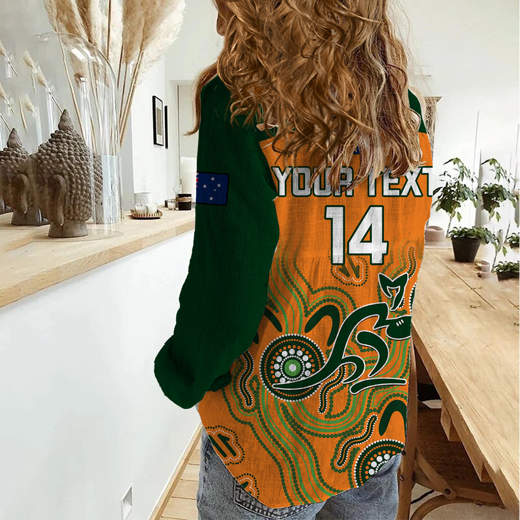 Personalised Australia Rugby Women Casual Shirt 2023 Go Wallabies Aboriginal World Cup - Wonder Print Shop