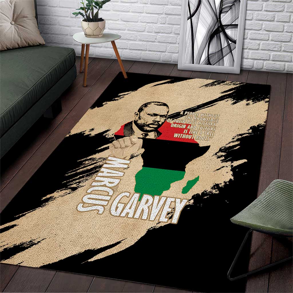 Marcus Garvey Day Area Rug UNIA Flag Mix African Map - Wonder Print Shop