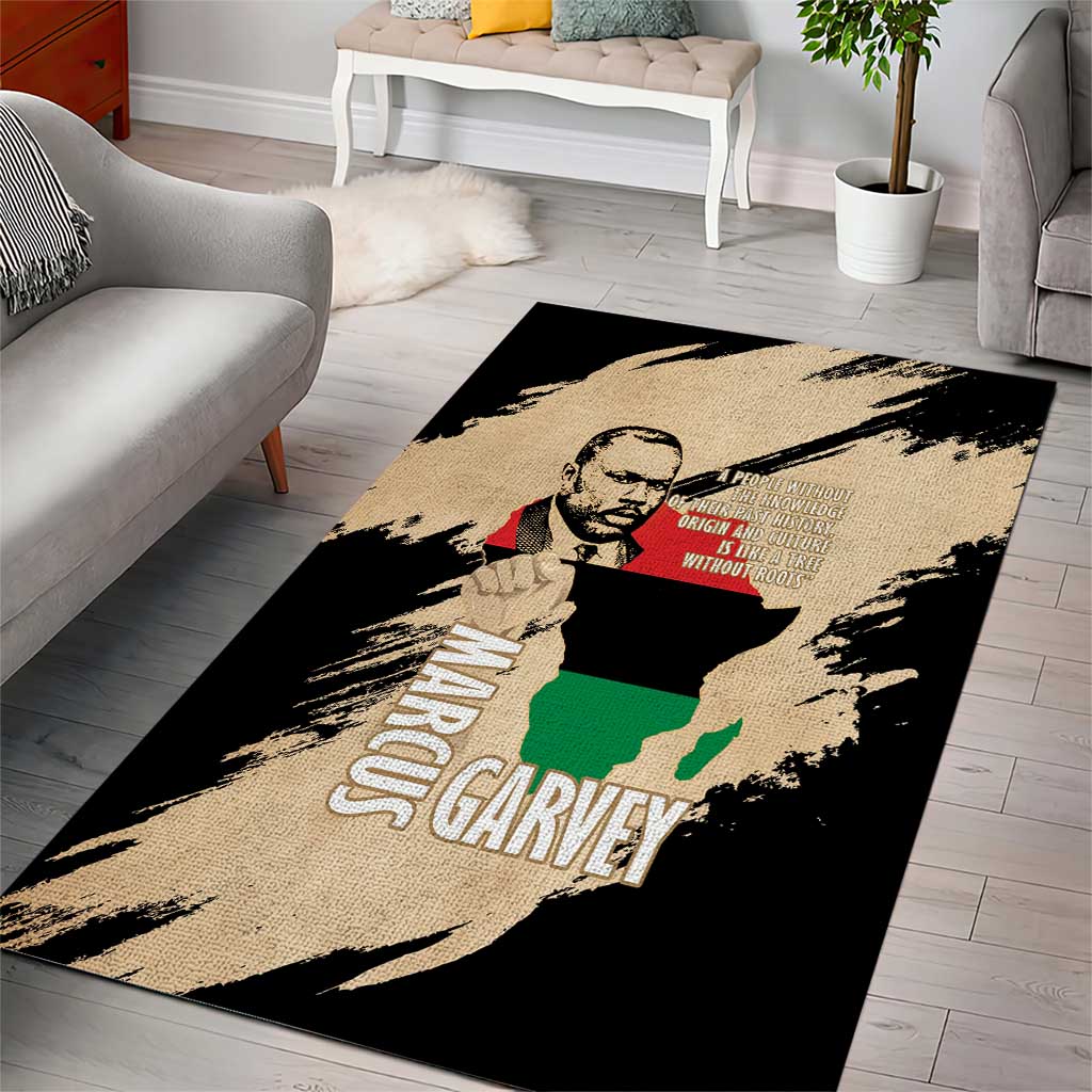 Marcus Garvey Day Area Rug UNIA Flag Mix African Map - Wonder Print Shop