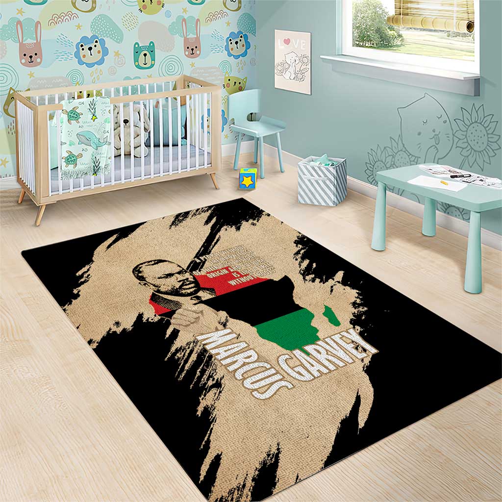 Marcus Garvey Day Area Rug UNIA Flag Mix African Map - Wonder Print Shop