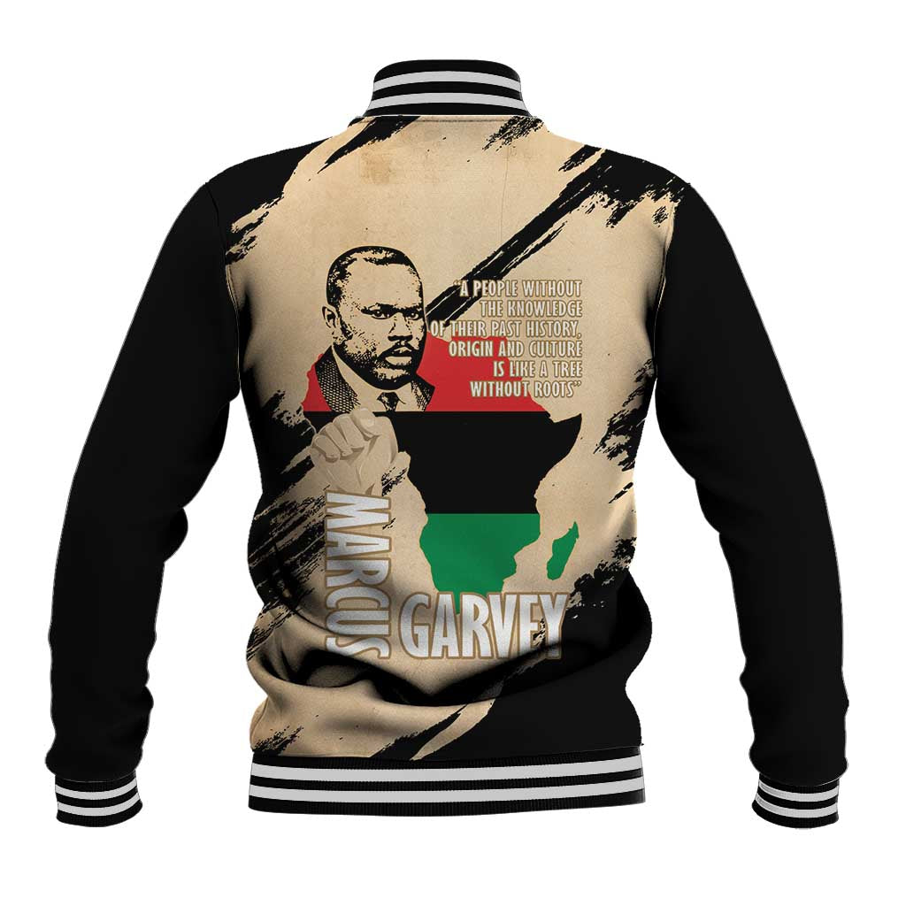 Marcus Garvey Day Baseball Jacket UNIA Flag Mix African Map - Wonder Print Shop