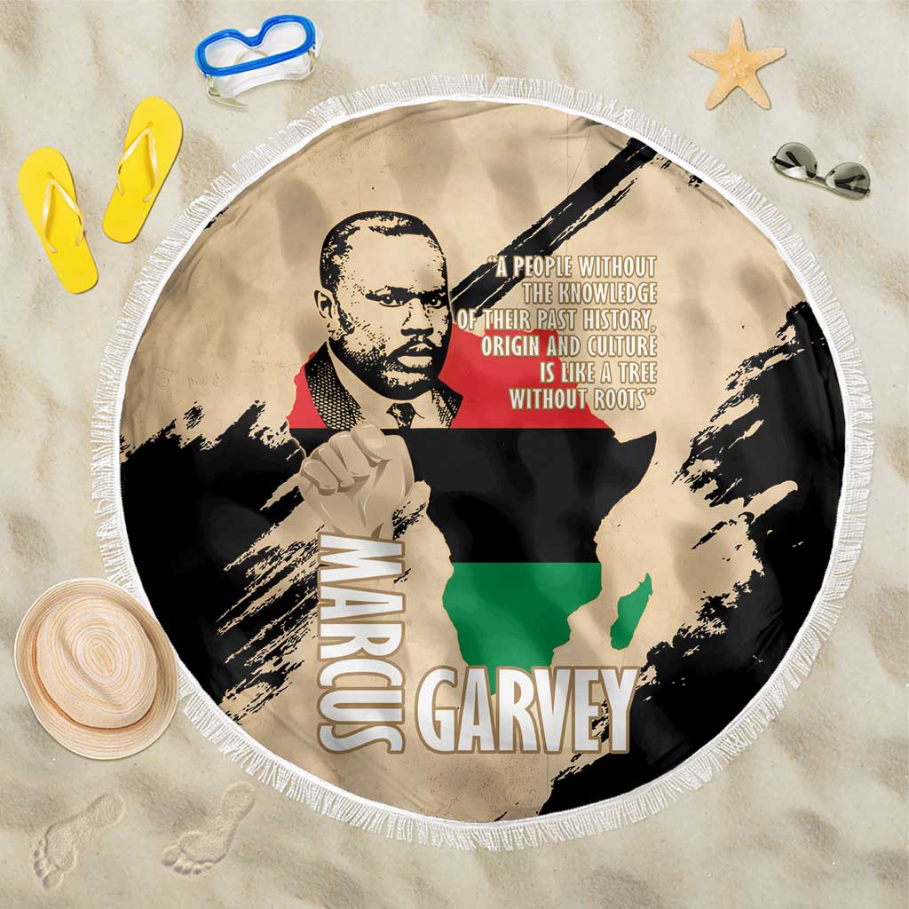 Marcus Garvey Day Beach Blanket UNIA Flag Mix African Map - Wonder Print Shop