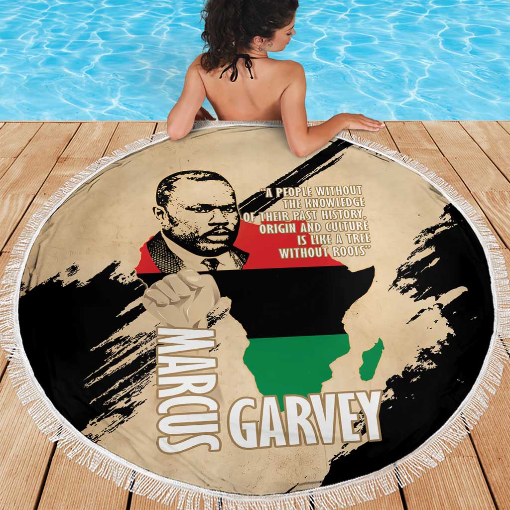 Marcus Garvey Day Beach Blanket UNIA Flag Mix African Map - Wonder Print Shop