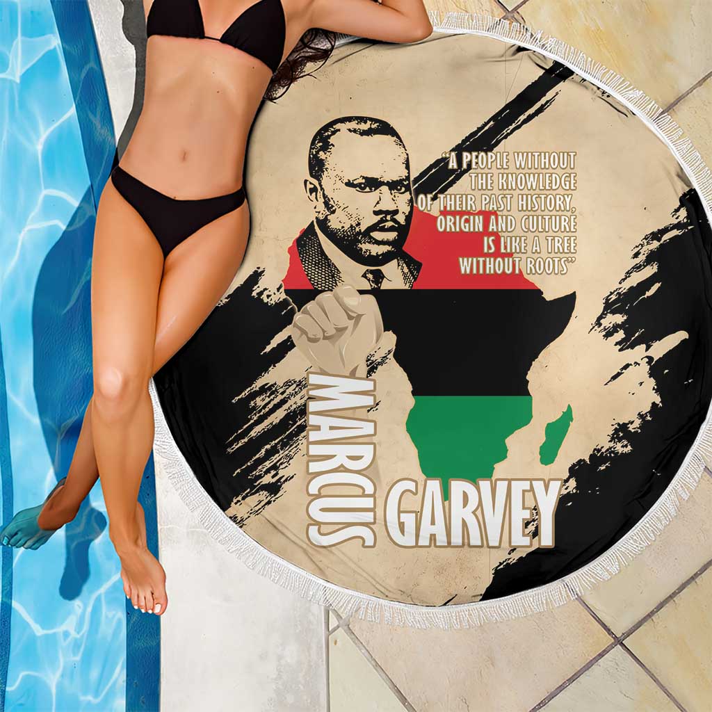 Marcus Garvey Day Beach Blanket UNIA Flag Mix African Map - Wonder Print Shop
