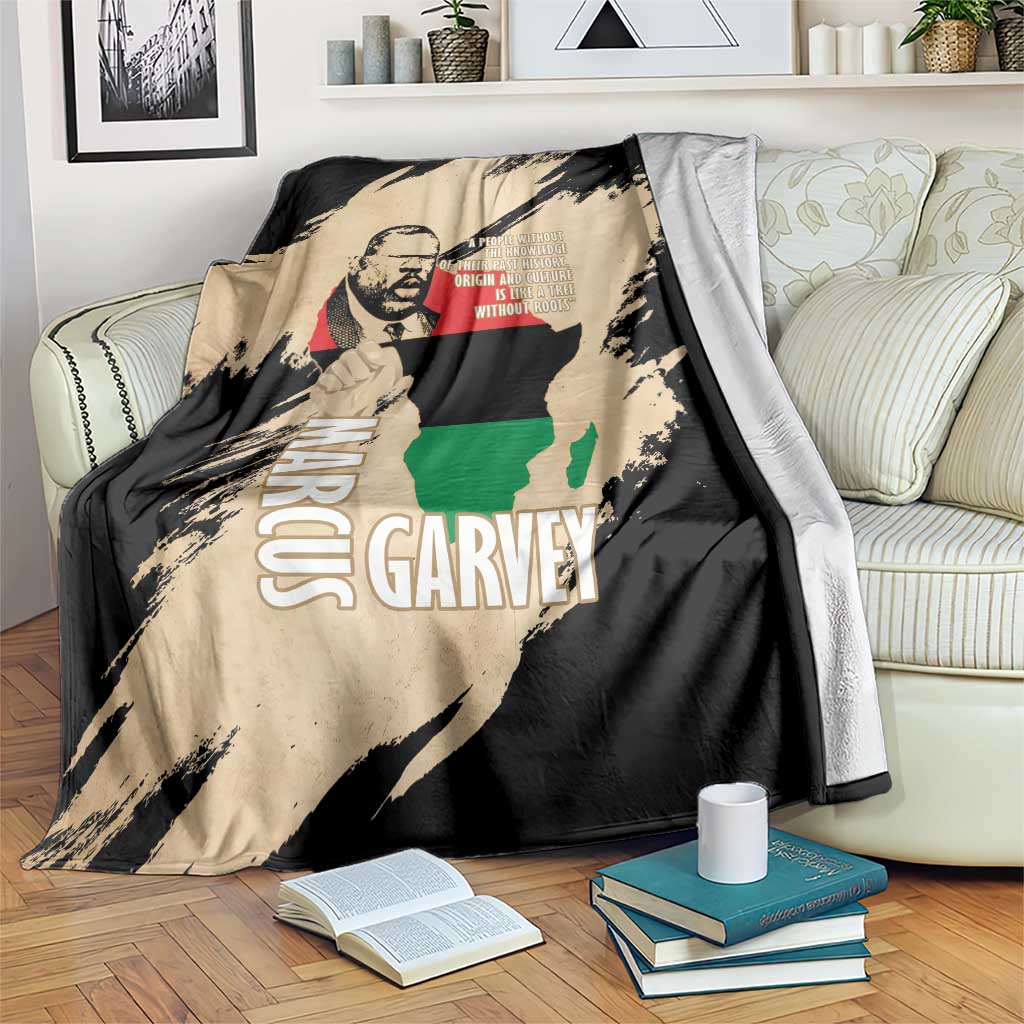 Marcus Garvey Day Blanket UNIA Flag Mix African Map - Wonder Print Shop