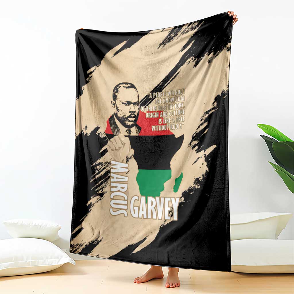 Marcus Garvey Day Blanket UNIA Flag Mix African Map - Wonder Print Shop