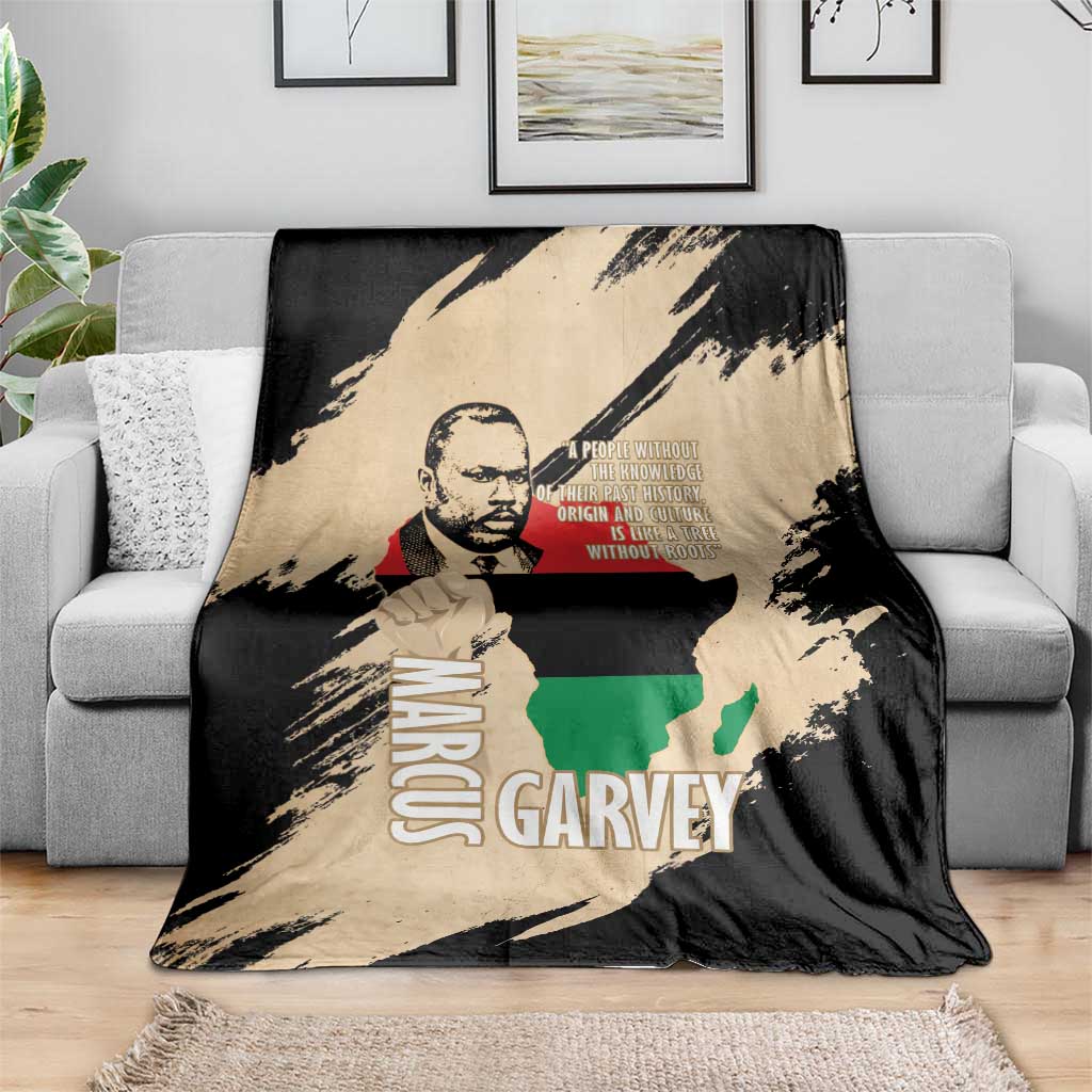 Marcus Garvey Day Blanket UNIA Flag Mix African Map - Wonder Print Shop