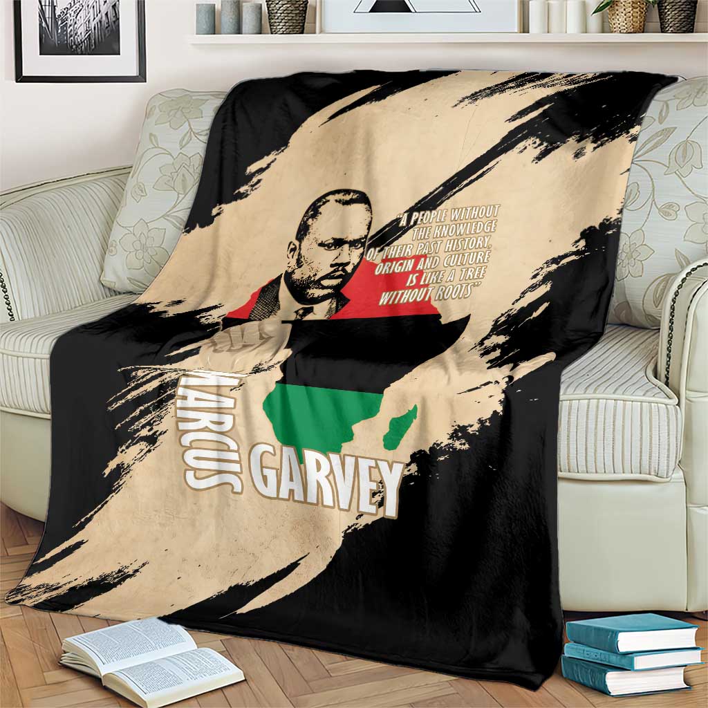 Marcus Garvey Day Blanket UNIA Flag Mix African Map - Wonder Print Shop