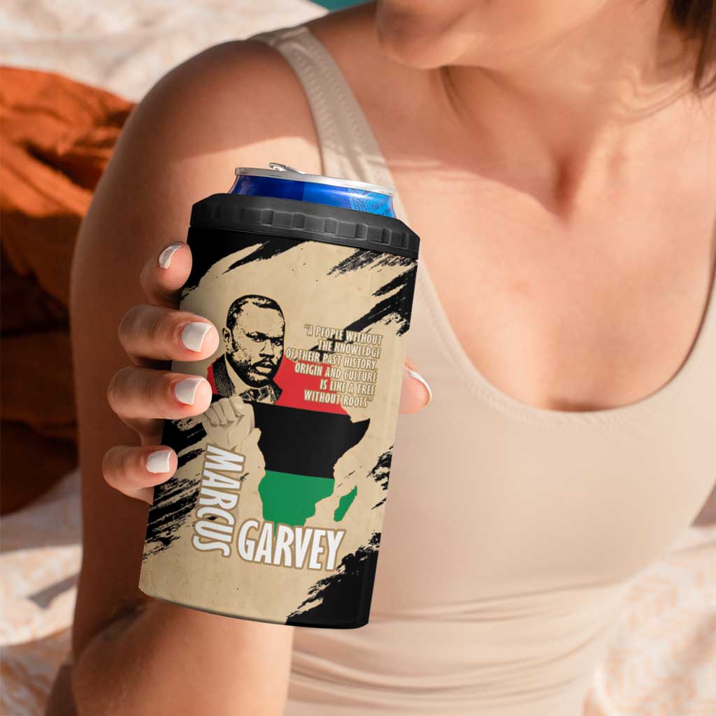 Marcus Garvey Day 4 in 1 Can Cooler Tumbler UNIA Flag Mix African Map - Wonder Print Shop