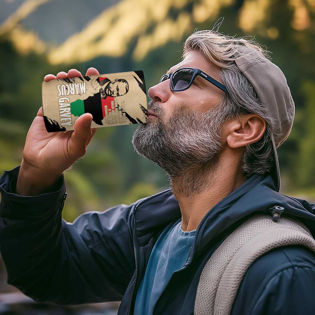 Marcus Garvey Day 4 in 1 Can Cooler Tumbler UNIA Flag Mix African Map - Wonder Print Shop