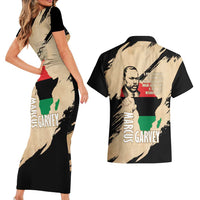 Marcus Garvey Day Couples Matching Short Sleeve Bodycon Dress and Hawaiian Shirt UNIA Flag Mix African Map - Wonder Print Shop