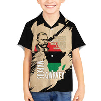 Marcus Garvey Day Family Matching Long Sleeve Bodycon Dress and Hawaiian Shirt UNIA Flag Mix African Map - Wonder Print Shop