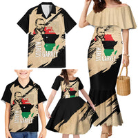 Marcus Garvey Day Family Matching Mermaid Dress and Hawaiian Shirt UNIA Flag Mix African Map - Wonder Print Shop